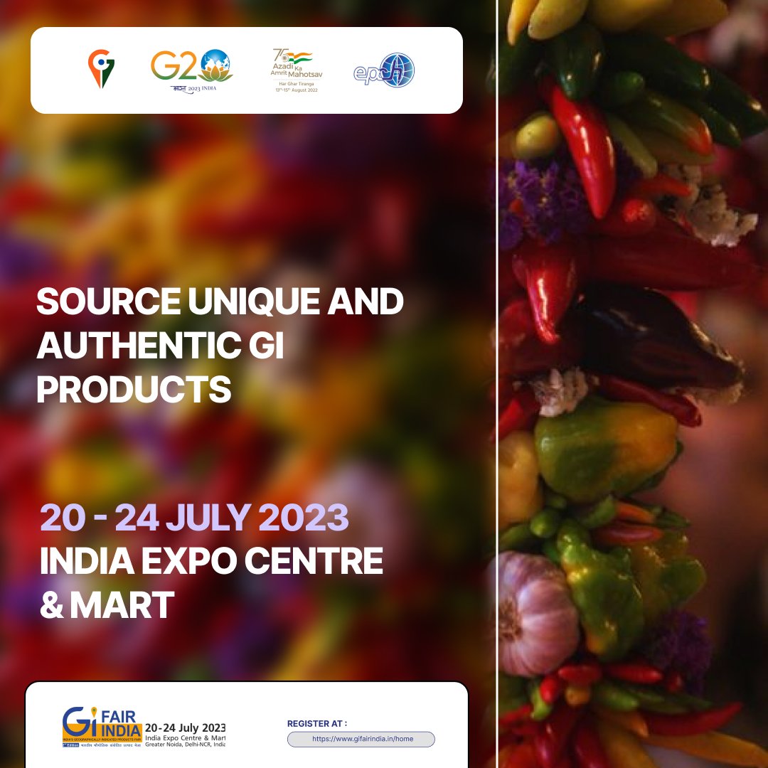 IndiaGIFair's tweet photo. Immerse yourself in a world of 460+ authentic GI products, Foods &amp; Beverages, Home, Lifestyle &amp;  Collectibles, Handicrafts &amp; Handlooms, Ethnic Wear &amp;  Accessories, and Beauty &amp; Wellness.  https://t.co/QaOnK05ylJ 
@TexMinIndia  @india_deptofcommerce  @handicraftsdc  @DCHandlooms https://t.co/K0PWoxHqdd
