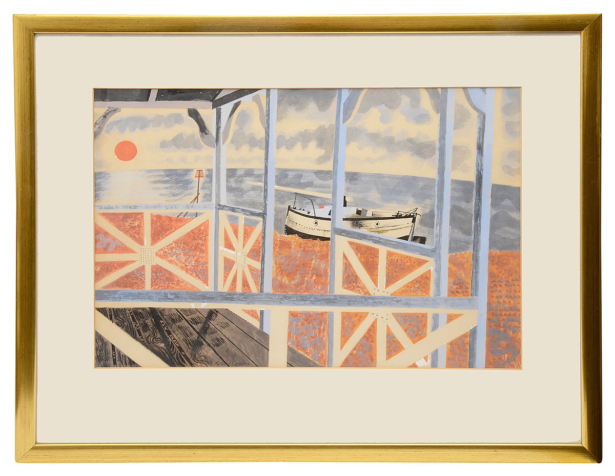 CSouthonAuction's tweet photo. We love these seaside and harbour scenes by Roland Collins- an artist inspired by Eric Ravilious -to be included in 19th July auction @homes_antiques @BHG @VisitChis https://t.co/G1Q3njIvGH https://t.co/aXz6XAgr5b