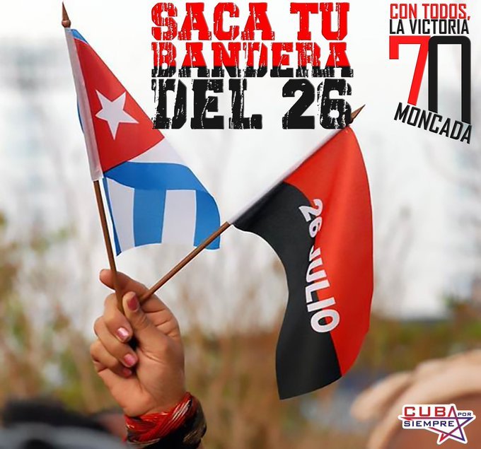 JorgeLu08741862's tweet photo. Los que amamos #Cuba 🇨🇺, la defendemos. Así sin tanta muela. 
#70Moncada.
#SanctiSpíritusEnMarcha https://t.co/3VisXze1ft