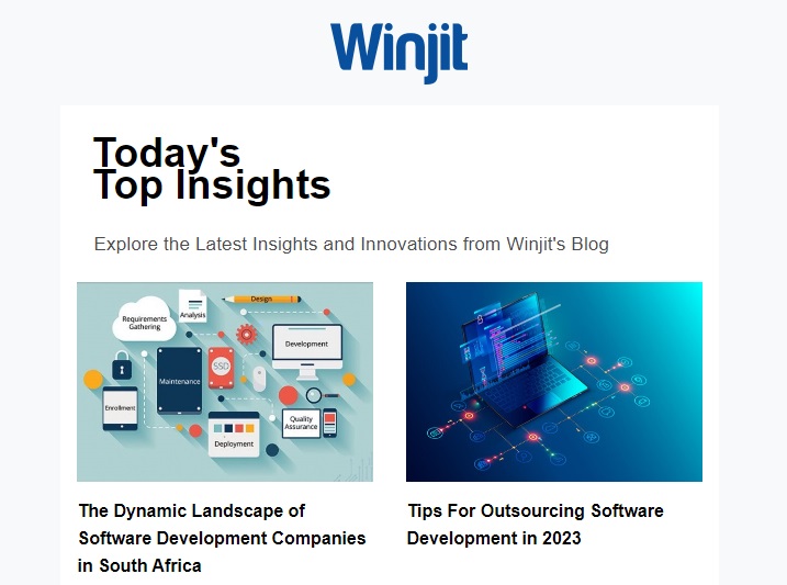 WinjitSA's tweet photo. 🔍 Stay Updated with Winjit's Latest Insights and Innovations! Discover cutting-edge technologies, trends, and transformative solutions shaping the digital landscape. Explore our newsletter for valuable insights:
https://t.co/lrf3Oyo8rv
 #DigitalInsights #Innovation #Technology https://t.co/zwjXKnvojQ