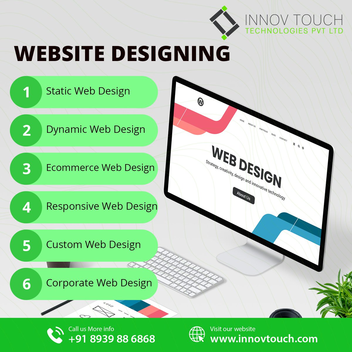 InnovTouch's tweet photo. Create an attractive website for your business.

Are you looking for a low-budget website professional-quality...?

For Enquiries Contact - +91-8939886868
https://t.co/KTDFRUFRsF

#webdevelopment #webdesign #webdeveloper #html #website #digitalmarketing #ssl #domaincreative https://t.co/BNzdt4amYd