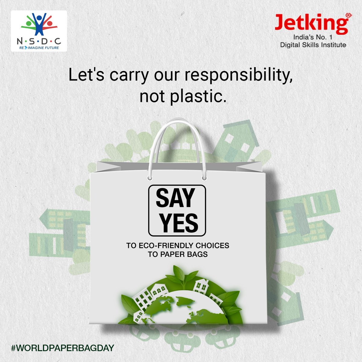 JetkingLtd's tweet photo. Say goodbye to plastic and embrace paper bags. A sustainable choice for a greener future.
#WorldPaperBagDay #PaperBagDay #SaveNature #StopPlasticBags #SaveEnvironment #WeCareForEnvironment #JetkingIndia #Jetking https://t.co/4di4bhT9SS
