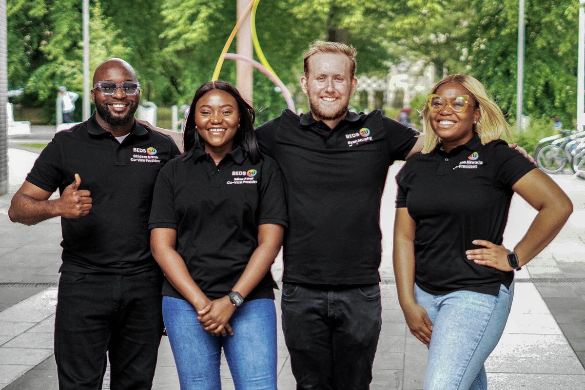 uniofbeds's tweet photo. Welcome to your new @BedsSU officers for the 2023/24 academic year! π
Chidera, Mina, Ryan & Chidinma will support, listen to and lead the student voice for everyone at Beds - find out more about them at: https://t.co/fQiiLm3646 π #UniofBeds #BedsSU https://t.co/gKfFWCWogS