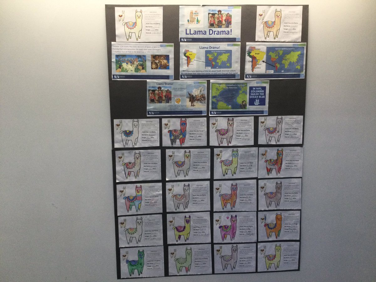BHAInternationl's tweet photo. Yr1 have been learning all about SouthAmerican Spanish speaking countries. We enjoyed a bit of 'Llama Drama’ too. @BHA_TQ @BhaYear1 @AETAcademies @BhaYear6 @CaldiPrimary @BhaYear6 https://t.co/tr8X9GYfds