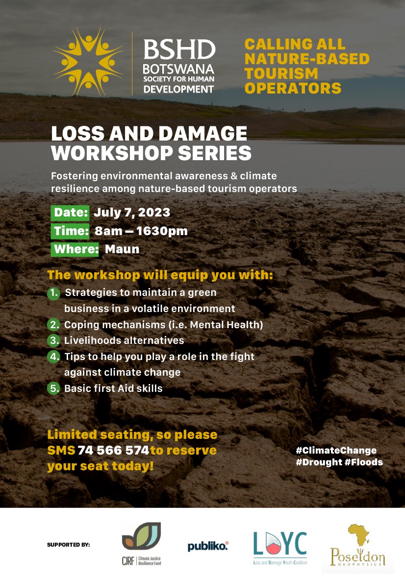 ClimateChangeBW's tweet photo. Its been a couple of months since we finished airing the #ClimateChangeInBotswana #Docuseries Season 1 on BTV but we've been fortunate to join @bshdgaborone's #LossAndDamage workshop series! Excited to screen the #TourismConservationBiodiversity episode in Maun tomorrow! 📽🇧🇼 https://t.co/QOOa9TBbc8