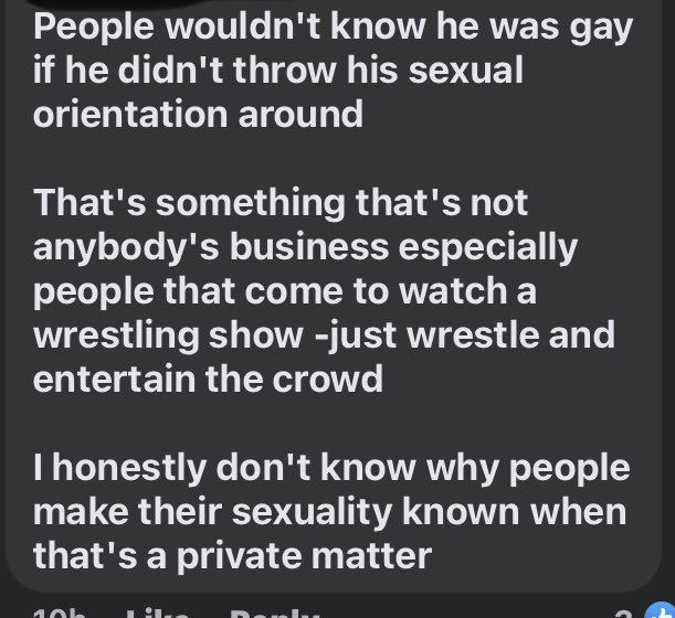 BrandynLeveling's tweet image. Part of my content is running a
Black Wrestling Fan group on Facebook. Wrestling at its core is still pretty racist and homophonic . We don’t stand for hate for ANY of our people! LGBTQIA, Heterosexual, etc..This was article posted, his response, and mines ! Lmk your thoughts