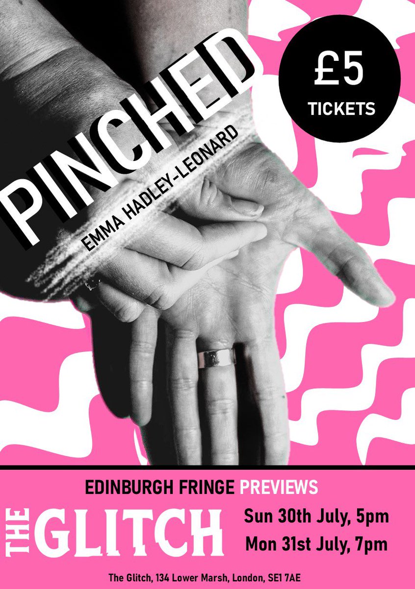 aPinchoftheatre's tweet photo. Just LESS THAN 25 DAYS until the Pinched PREVIEWS in London!
30th July 5pm
31st July 7pm
Tickets selling fast!!! ๐๏ธ๐๏ธ๐๏ธ
๐THE GLITCH, SE1
Waterloo
@theglitch_se1
#edfringepreviews
https://t.co/efN4hI4Bxl https://t.co/GCRundsOIH