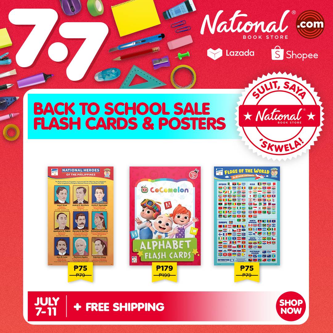 🔗Website - nationalbookstore.com/2267-7-7-sale-…
🔗Lazada - lazada.com.ph/national-book-…
🔗Shopee - shopee.ph/nationalbookst…

Check out from July 7 to 11, 2023. #SulitSayaSkwela #BalikNBSna #BackToSchoolWithNBS