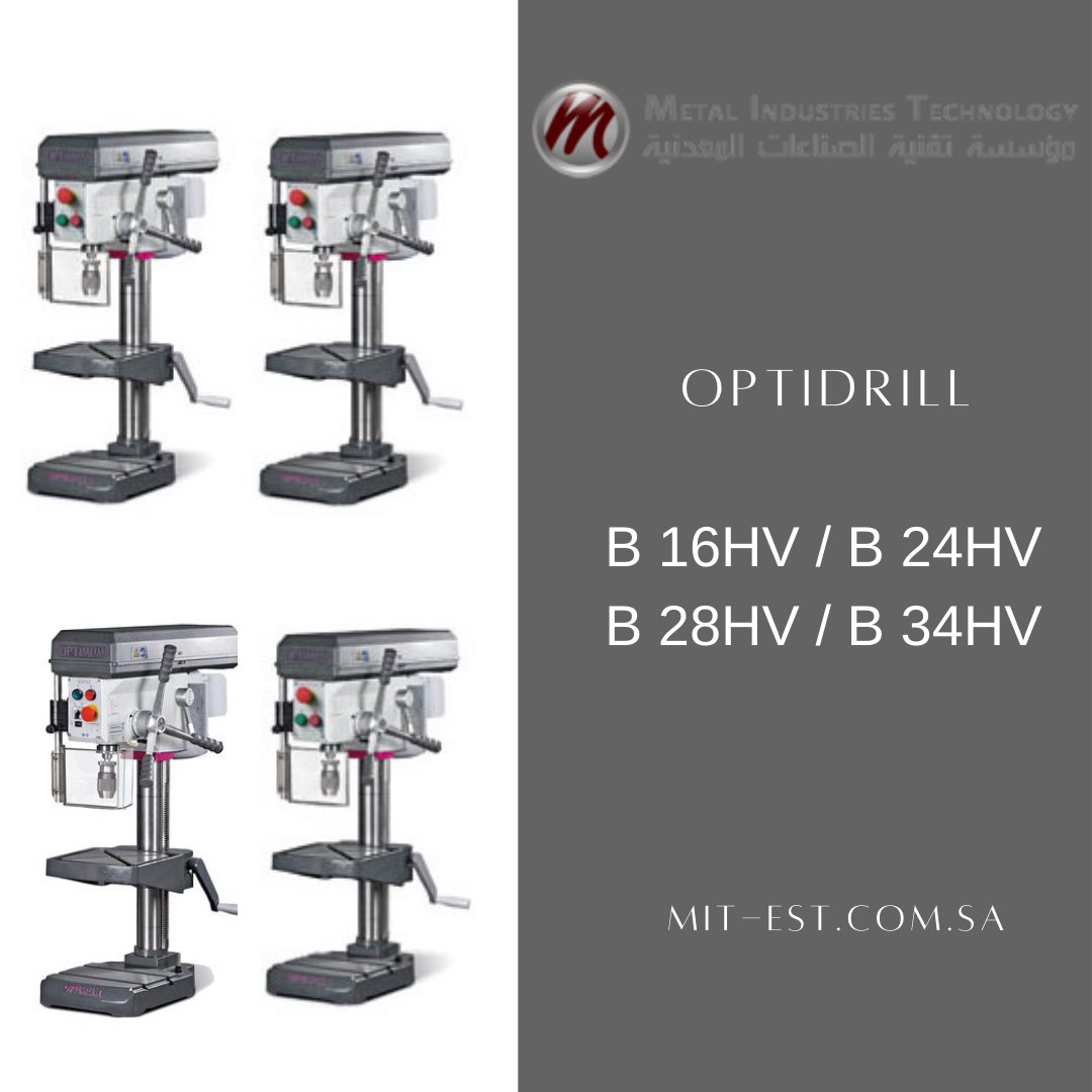 OPTIdrillB 16HV / B 24HV / B 28HV / B 34HV

Bench drills and upright drilling machines with powerful OPTIMUM Brushless drive,
electronically adjustable speed
Convincing arguments: quality, efficiency and price https://t.co/RMpkwhw5tw