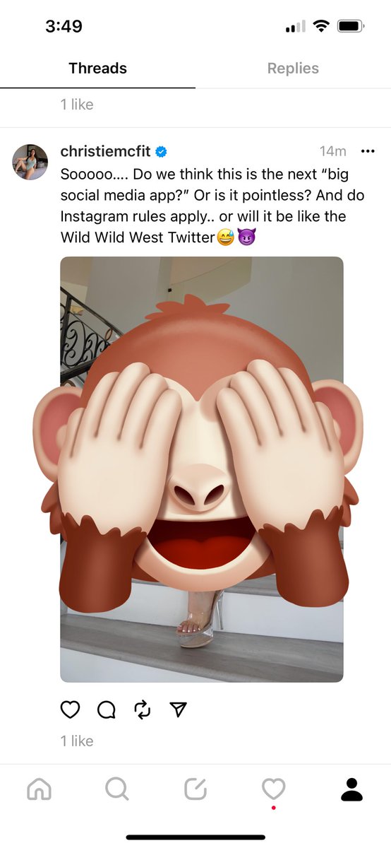 ChristieMcThicc's tweet photo. Welp, I made my first post on #ThreadsApp - are you #TeamTwitter or #TeamThreads ? 😏 https://t.co/TcI8B7tYlM https://t.co/FLF0MPRxnC