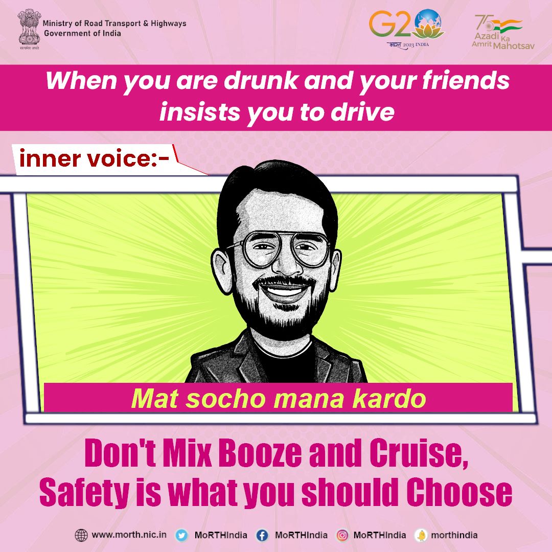 Intoxication behind the wheel is a grave threat. Don't fall prey to the illusion of control. Prioritise your life and others'. Designate a responsible driver or summon a reliable ride. Commit to responsible choices today!
#BeRoadSmart