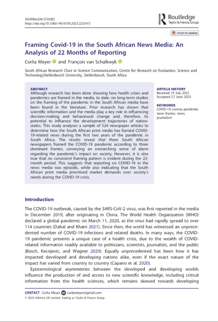 My newest publication 📃 with @Francois_fvs2 . Read it here: tandfonline.com/doi/full/10.10…

@CREST_SU @imidibaniso_sc @tandfonline #SciComm