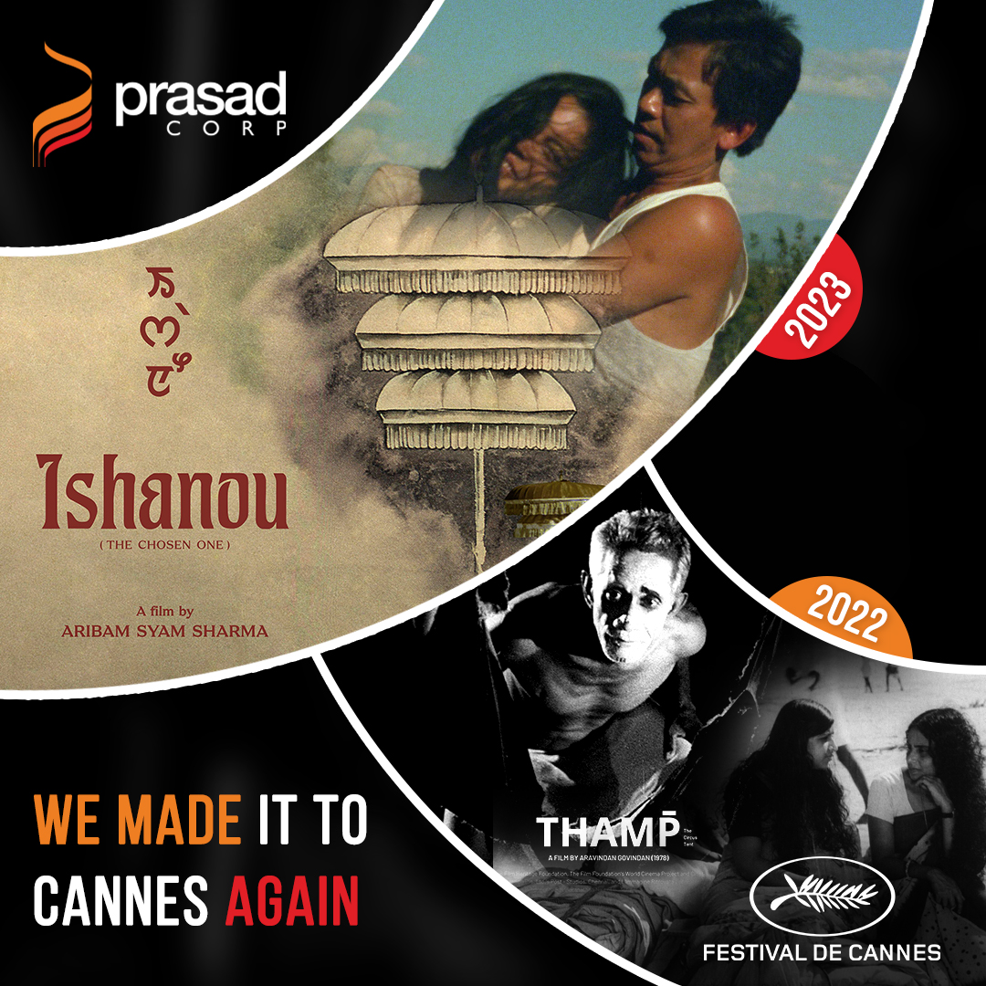 PrasadCorp's tweet photo. We made it to Cannes! AGAIN!
Recently our work on the great Aribam Syam Sharma's 1990 film Ishanou was screened at Cannes Classic Selection in 2023 and Aravindan Govindan's 1978 film Thamp was screened in 2022.
#Cannes2023 #filmrestoration #filmdigitisation #preserve4posterity https://t.co/fI9T6xdqpg