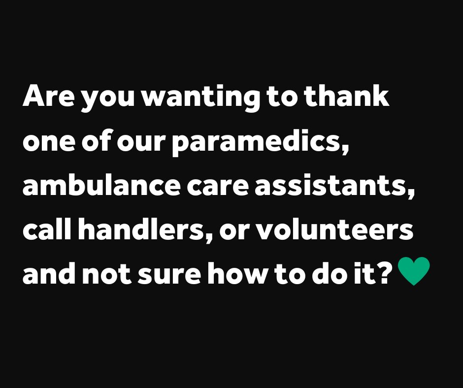 Do you have a special thank you for a #TeamNWAS member? The best way to ensure it reaches the person you want to thank is to send it in via our very short ‘send a thank you’ form on our website. nwas.nhs.uk/contact-us/com…