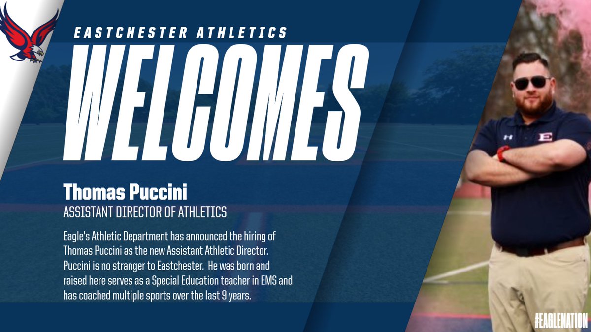 Congratulations to @puccini_thomas! We are continuing to do BIG things for the student-athletes of <a href="/ufsdeastchester/">@ufsdEastchester</a>. Coach Puccini brings a tremendous amount of experience &amp; will help us make positive impact in athletics! #EAGLENATION 🔴⚪️🔵🦅