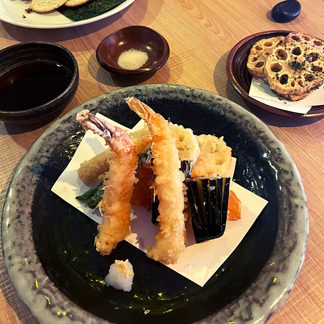 Our crispy mixed tempura is a sight for sore eyes! We are proud of the perfect texture! Also we would like to share with you that we will have a little break in the summer, from 22 Aug to 2 Sept 2023. See you all refreshed in September! #tempura #japanesefood