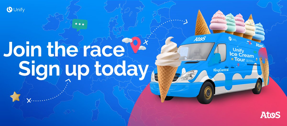 Germany, Switzerland, and Austria: Don't miss the #AtosUnifyIceCreamTour 🚚

There are less than 4 weeks left to complete as many of our social media challenges as possible. 15 partners will win 🥁 a whole lot of ice cream!

Contact your Atos Unify Account Manager to join.