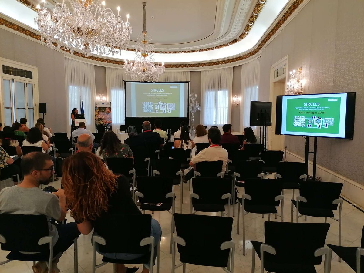 MedCities's tweet photo. We presented 6 local initiatives in Southern Mediterranean supporting #circulareconomy, employment, and social inclusion at the @SirclesProject project final conference. We talked about all these projects: #LaserMed, #CoopVerd, #Refgolmed, #EmploiMED, #TTEmploi and @Med4Waste https://t.co/agebJBkgXc