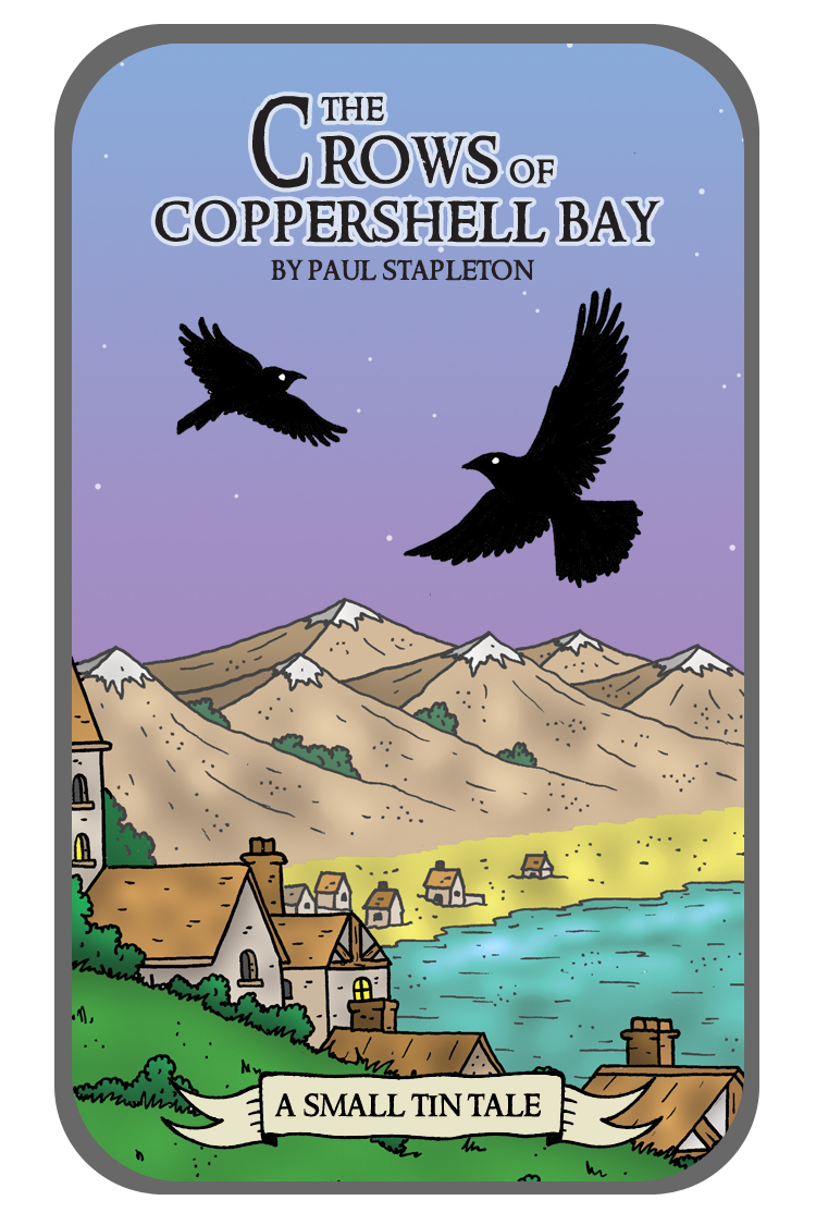 Here's the box art for my next game set in Brighthelm - it's a mint tin solo adventure called The Crows of Coppershell Bay. In other news, This Cobbled Isle ships from LongPack on 14th July!