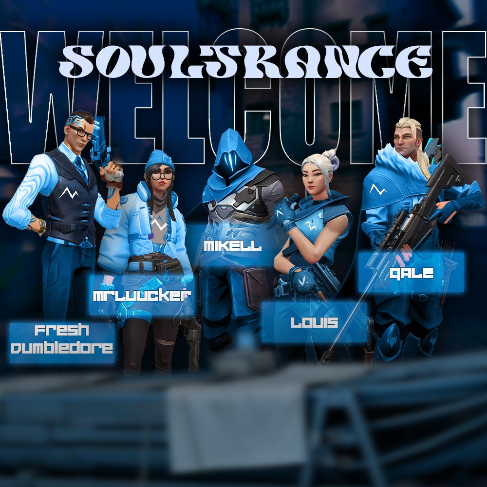 Hello and Welcome Team <a href="/SoulTranceGG/">SoulTrance</a> 
🇩🇪<a href="/MrLuucker/">Lukas Mangel</a> 
🇵🇱 <a href="/MikeLL_VAL/">MikeLL</a> 
🇫🇮 <a href="/qAleeksi/">qAle</a>
🇩🇪 @louissenz1 
🇩🇪 #FreshDumbledore 
Coach: 
🇩🇪@Smoosher 
Stand in:
🇨🇳 <a href="/_dehaze/">_dehaze</a> 
 🇩🇪@ST_MrHollywood
#clymax #climbup #logitech #voltcola #roastedbuddys #geldpilot24 #valorant