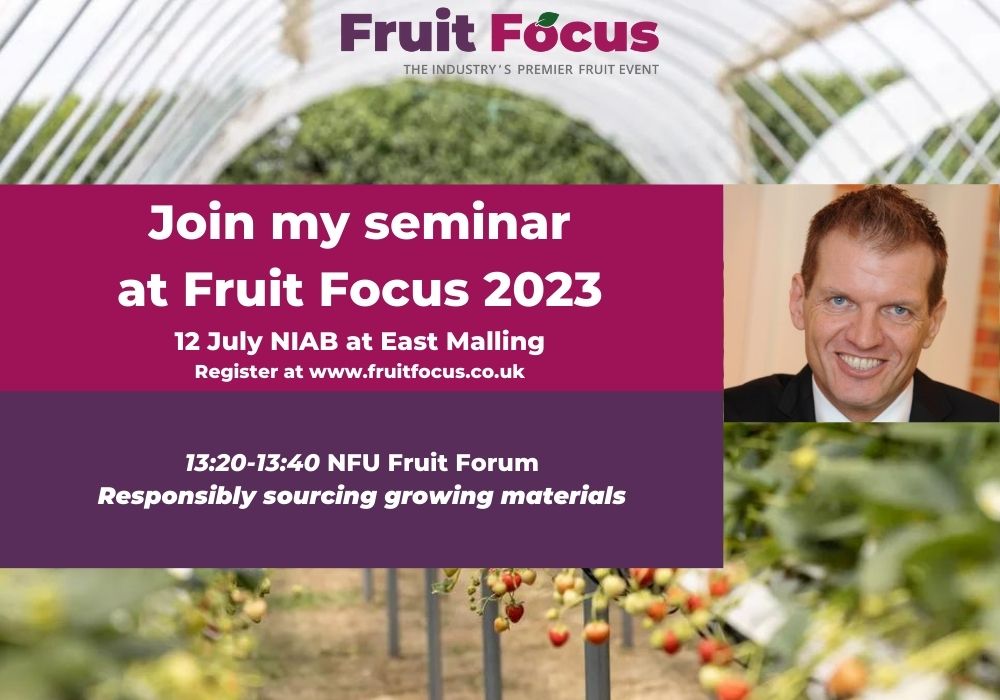 Join Steve Harper CEO Southern Trident Limited at 13:20 in the NFU Fruit Forum as he discusses the responsible sourcing of growing materials.