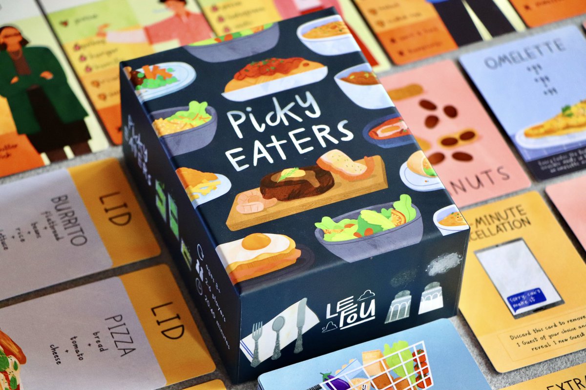 tabletoppings's tweet photo. 🥘 Dive into the delicious world of #PickyEaters! We've cooked up a full review of this flavorful new card game by @LeFouLLC. Get a taste of this culinary card game adventure now: https://t.co/oguCyCfTx8 🍜 #Tabletopping #BoardGames https://t.co/U4DX8lZd08