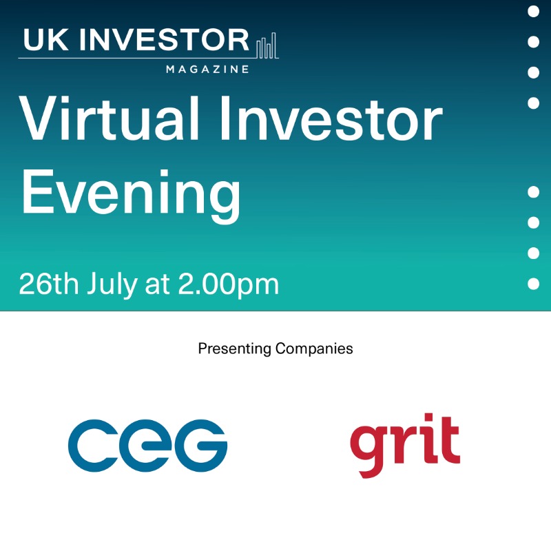 UKInvestorMAG's tweet photo. UK Investor Magazine Virtual Investor Conference 26th July

Featured Companies:

Challenger Energy Group #CEG
Grit Group #GR1T

Secure your virtual seat today