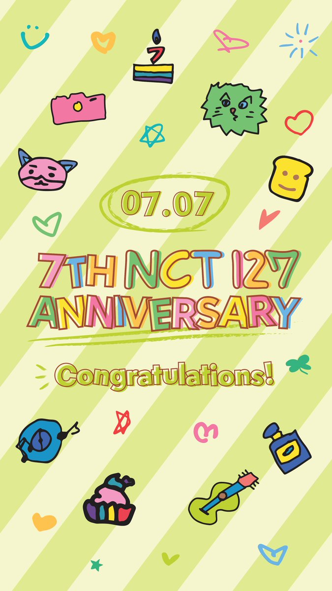NCTsmtown_127's tweet photo. NCT 127 Debut 7th Anniversary 7.7 Congratulations!

#7월7일우리칠7주년
#NCT127 #NCT https://t.co/0uoNLv6CPF