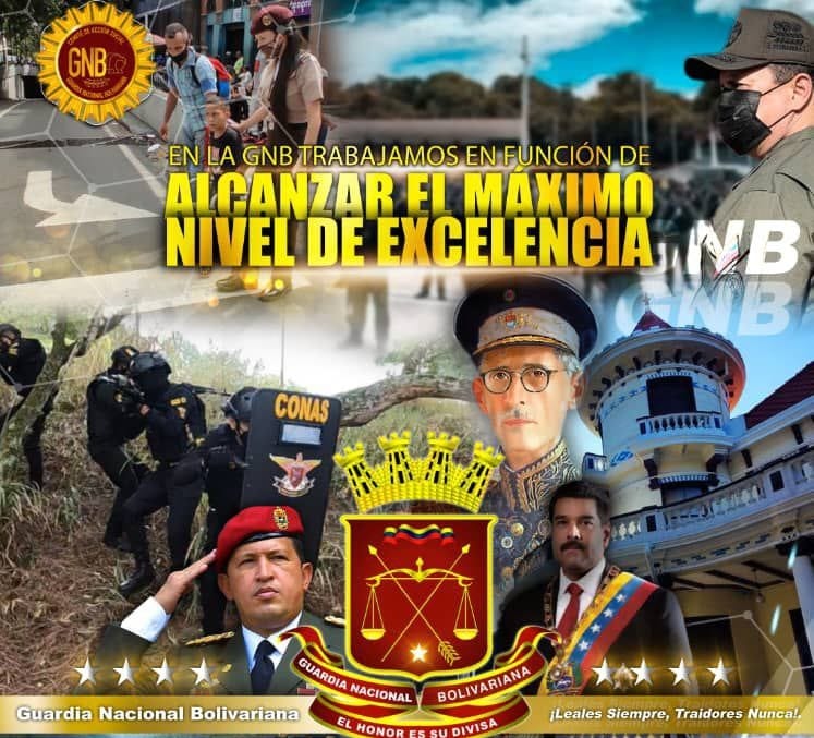 #6Jun || Nuestra Gloriosa Guardia Nacional Bolivariana trabajamos en función de Alcázar el nivel de excelencia.
#GNB #FANB