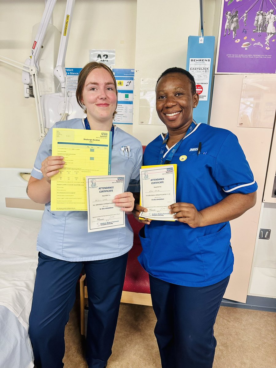 KatyHow97717841's tweet photo. Discharge simulation completed on Wordsworth ward this am. Great staff learning achieved- especially new Knowledge around warfarin and discharge. @CSFMedicalGroup @Geesca52 @SomersetSafety @tauntonsimteam @SomersetFT @Piprich1 @JannineHayman https://t.co/XrWCM1cI2c