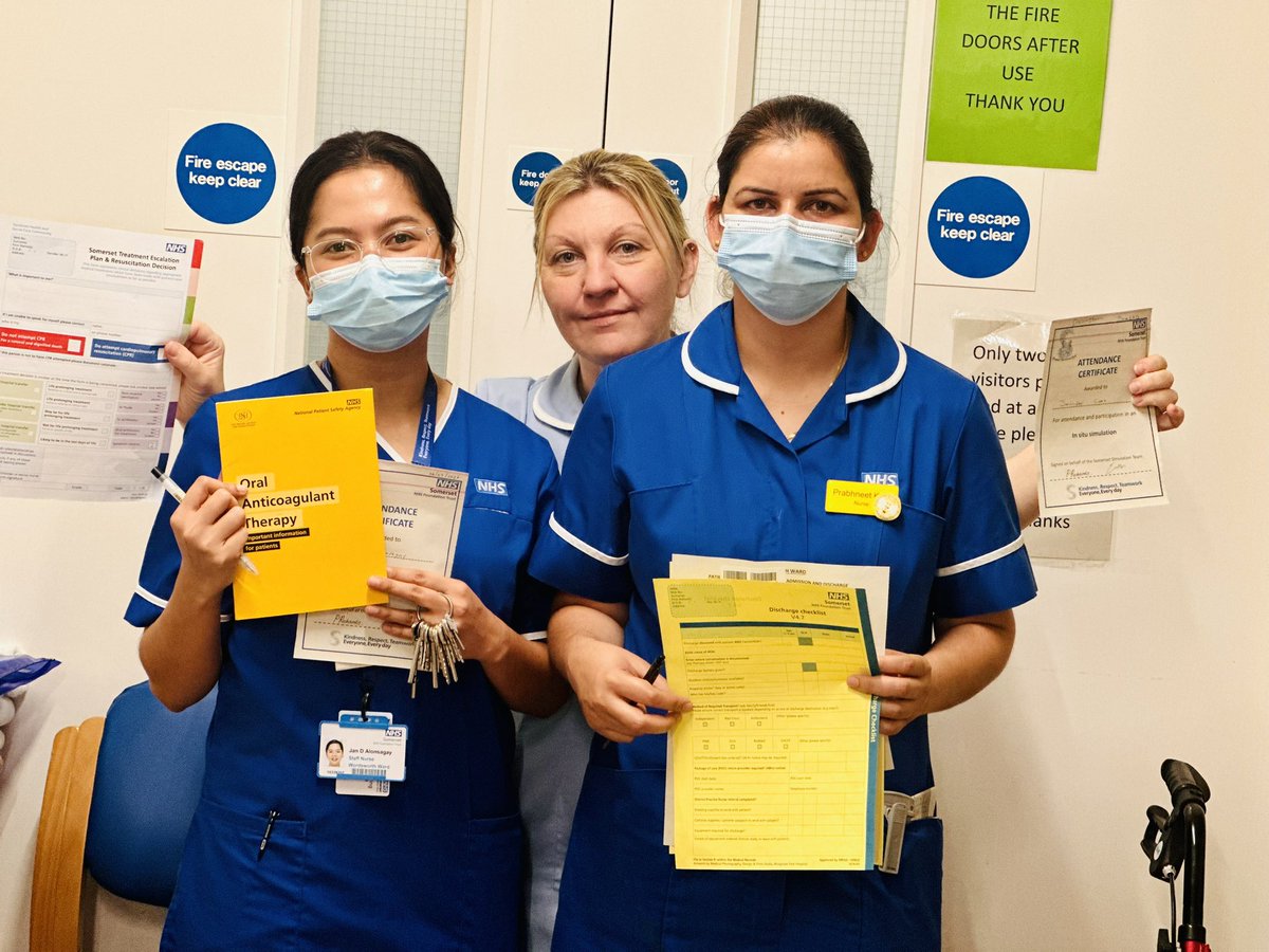 KatyHow97717841's tweet photo. Discharge simulation completed on Wordsworth ward this am. Great staff learning achieved- especially new Knowledge around warfarin and discharge. @CSFMedicalGroup @Geesca52 @SomersetSafety @tauntonsimteam @SomersetFT @Piprich1 @JannineHayman https://t.co/XrWCM1cI2c