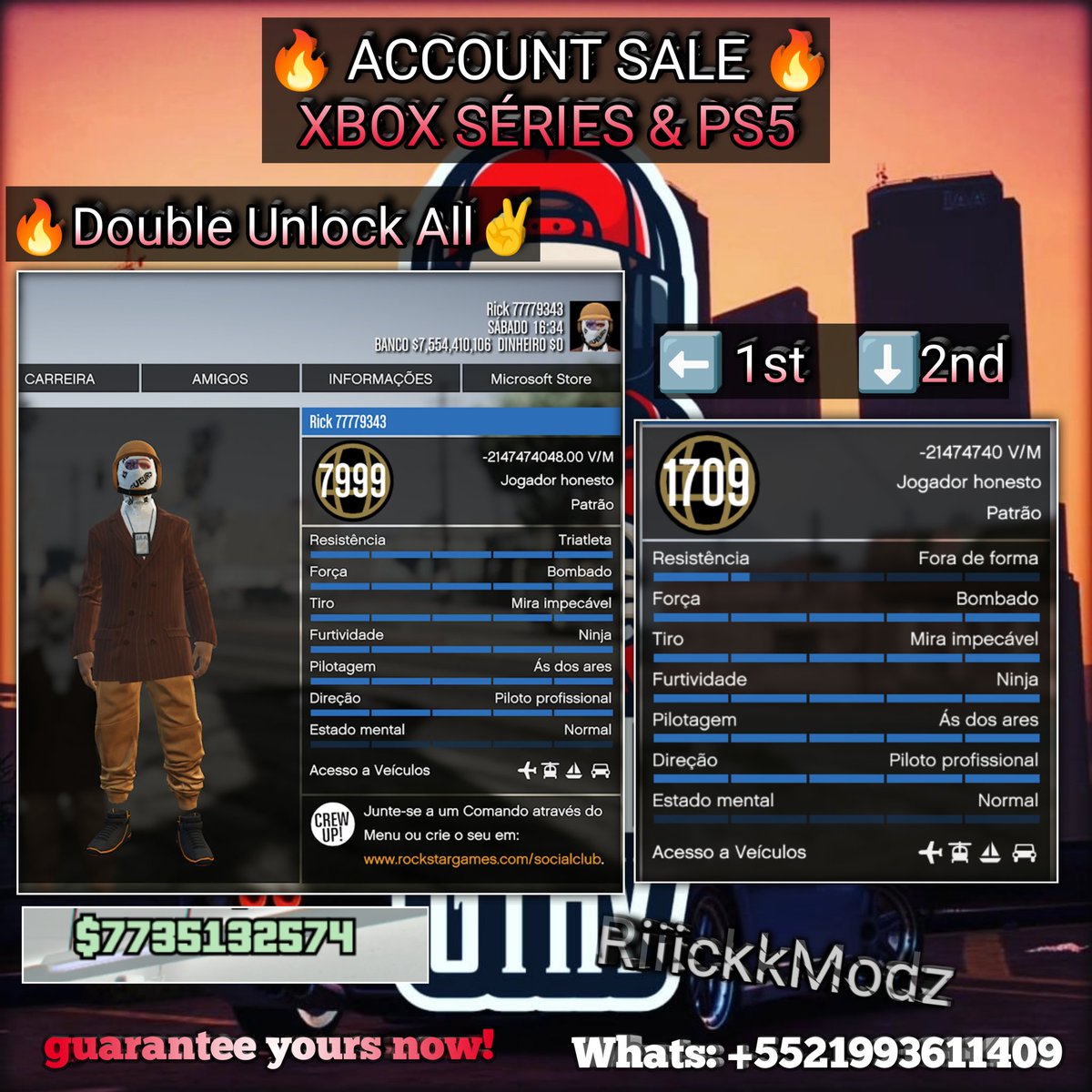 RiiickkModz's tweet photo. -MOD ACCOUNT Ps5 &amp; Xbox Series-
💯(1st CH)Lv:7999
💯(2nd CH)Lv: 1710
💯7 billion 💸
💯KD: -21474740
��FastRun
💯Rainbow Outfits
🔥 Unlock ALL in 1st &amp; 2nd
🔥 Unlock BUNKER SEARCH in 1st &amp; 2nd
🔥 30 MOD outfits
🔥 500+ MOD CARS
🔥 25+ MOD AIRCRAFTS
🔥 All MK2 weapons unlocked https://t.co/5Uz5xoj3Dt