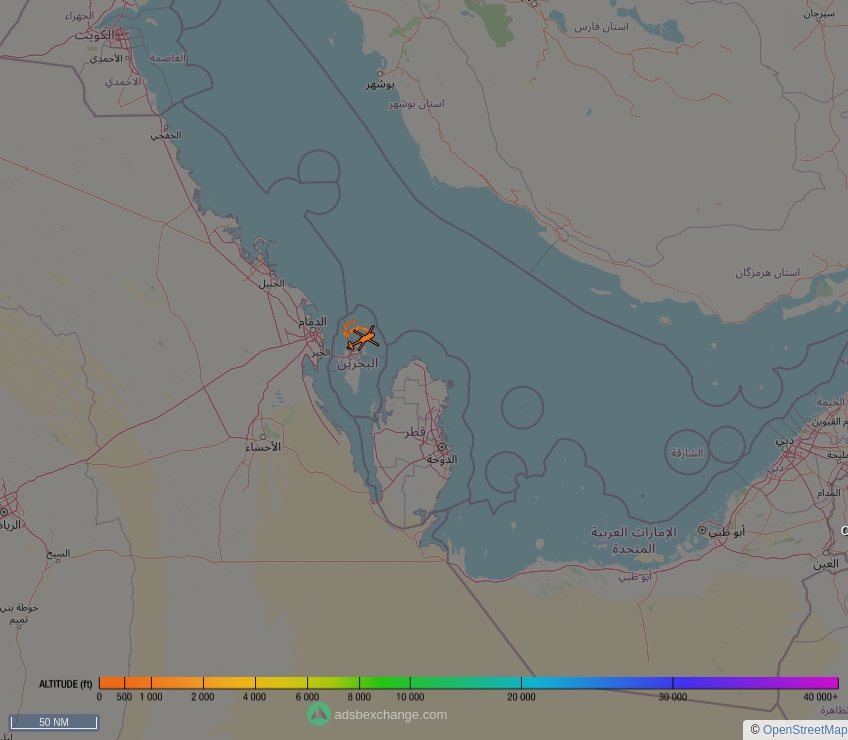 IntelSky_ar's tweet photo. ✈️ طائرة عسكرية تابعة 🇺🇸 للقوات الجوية الأمريكية من نوع #H60 ( Sikorsky MH-60S Seahawk )  تسجيل: 167836 ترميز: #AE1DC0 تحمل نداء #FFAB123 رصدت الآن فوق 🌍 خليج فارس على ارتفاع ☁️ 850 قدم.

🔴 للمتابعة مباشرة:
https://t.co/XQVp2lt4ks

🖼️ https://t.co/uMwHwOSCnA https://t.co/if8AI0xN1M