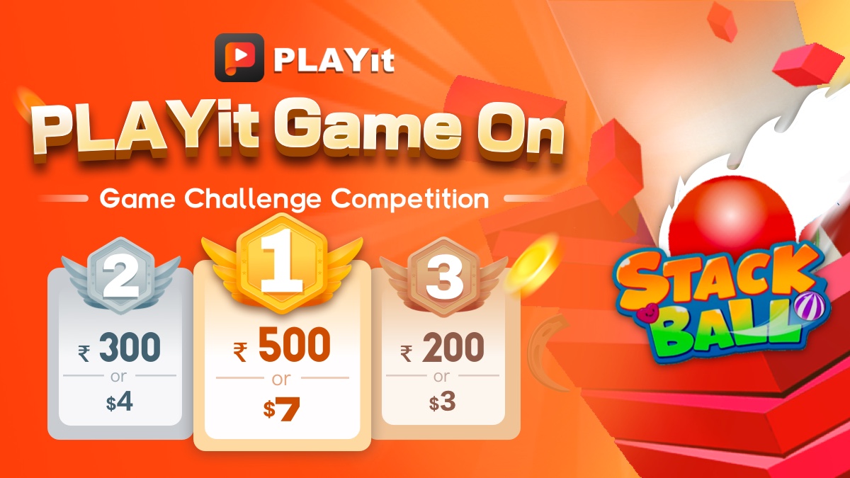 PLAYit_Studio's tweet photo. Introducing #PLAYitGameOn
📷Play *STACK BALL* in PLAYit to win ₹500 and PLAYit VIP.
📷Follow this account and retweet this tweet, we will randomly draw 10 people to send ₹100.
📷Last until 14th July
Learn more in pictures.
#PLAYitApp #PLAYitGameOn #GameChallenge https://t.co/tjGVsvt1Pp