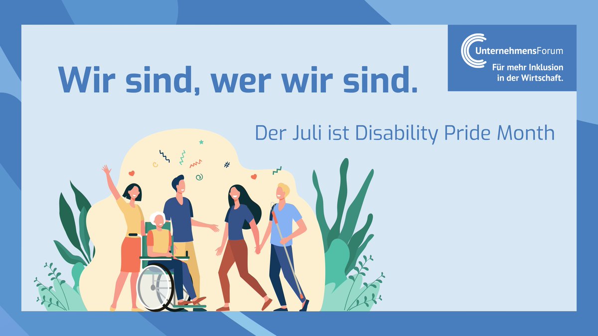 Jeder Mensch ist einzigartig. In einer inklusiven (Arbeits-)Welt wertschätzen wir jeden Einzelnen.👉Deshalb nutzen wir den #Disability_Pride-Monat Juli: Wir wollen deutlich machen, dass #Inklusion unverzichtbar ist+Menschen mit #Behinderungen einen gleichberechtigten Platz haben.