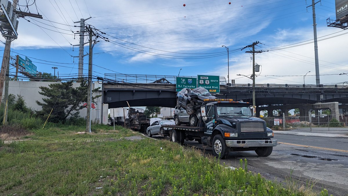 Not clear why we are allowing the owners/custodians of these wrecked and burned out vehicles and vacant trailers to store them indefinitely on public roads and under highway bridges here in Newark.  <a href="/NewJerseyDOT/">NJDOT</a> <a href="/NJSP/">NJSP - New Jersey State Police</a>