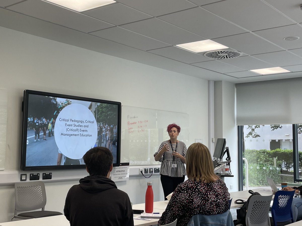 Jo_Goodey's tweet photo. Great first day at @AEME_EventsEd symposium at @uniofglos talking about the future of #eventsmanagementeducation. Thanks to those who took part in my session on #criticaleventsmanagmenteducation https://t.co/PhNxcsMEI1