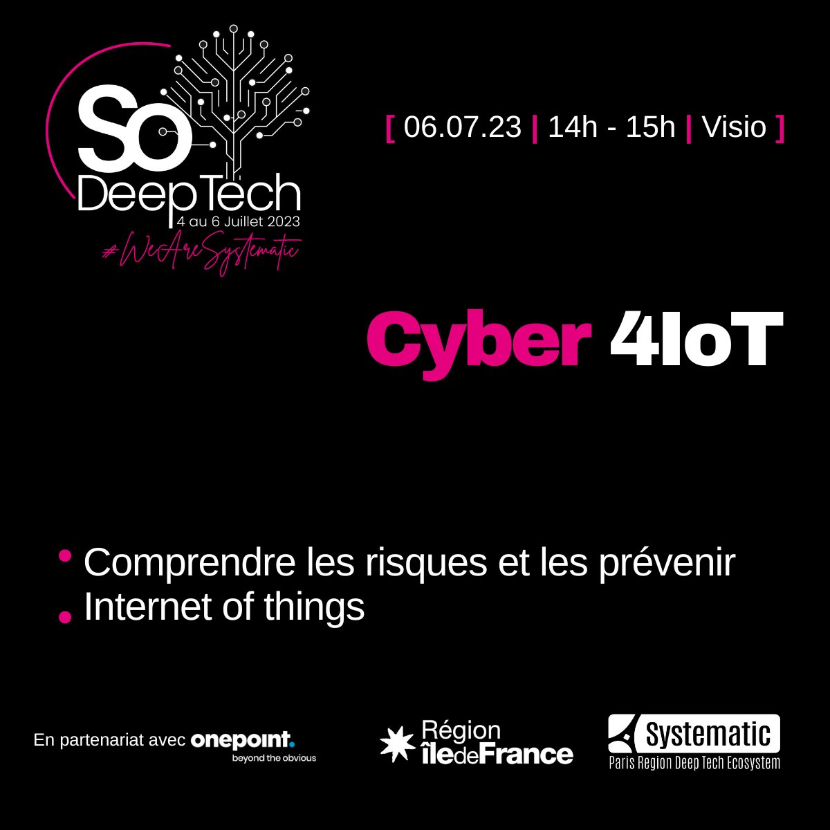 Pole_Systematic's tweet photo. 🤩Le Festival #SoDeepTech, un☕️et retrouvez la session avec Cyber 4 #IoT avec :
Makhlouf Hadji,@IRTSystemX
Nataël COUTURIER @RedAlertLab
Jean Ginestiere, @SecureIC
François Foyer, @seckiot
😀Retrouvez-nous en ligne !
📍Inscription directe :
https://t.co/RfRT4qEccf https://t.co/vF248lfliU