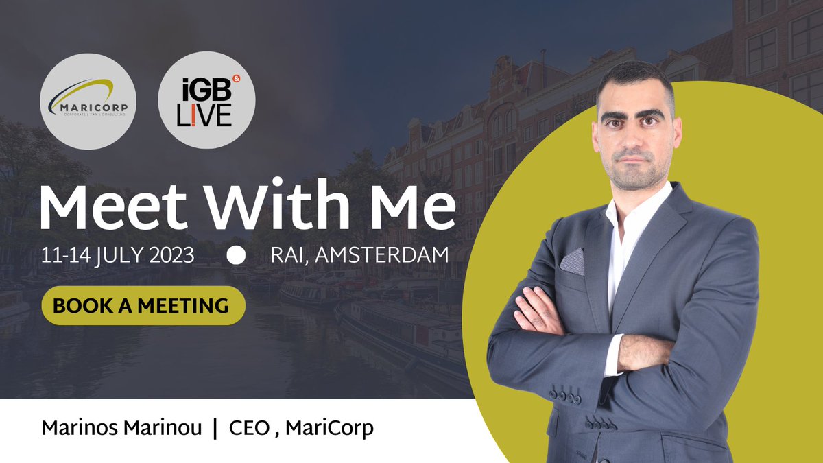 MariCorpCy's tweet photo. Let's meet next week at @iGamingBusiness in Amsterdam ---11-14 July 📆
Book your slot here 🌐 https://t.co/6i4F6UTMDo
iGaming Business

#iGBLive #Amsterdam #Gambling #iGaming #Onlinegambling #Sportsbetting #Gaming #Casino https://t.co/3PCe8D6d7y