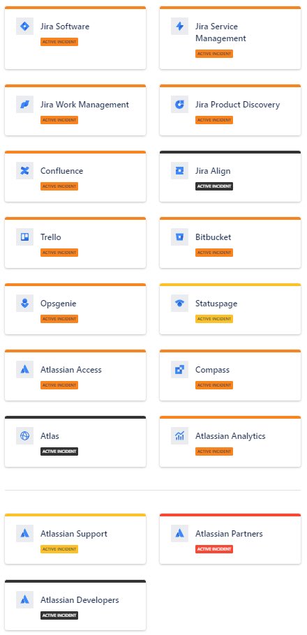 hardwaremister's tweet photo. ⁦@Atlassian⁩ one year and a bit to the previous general general outage (lasting for days) here comes our first tools down day since then… https://t.co/KkcRDfomYU