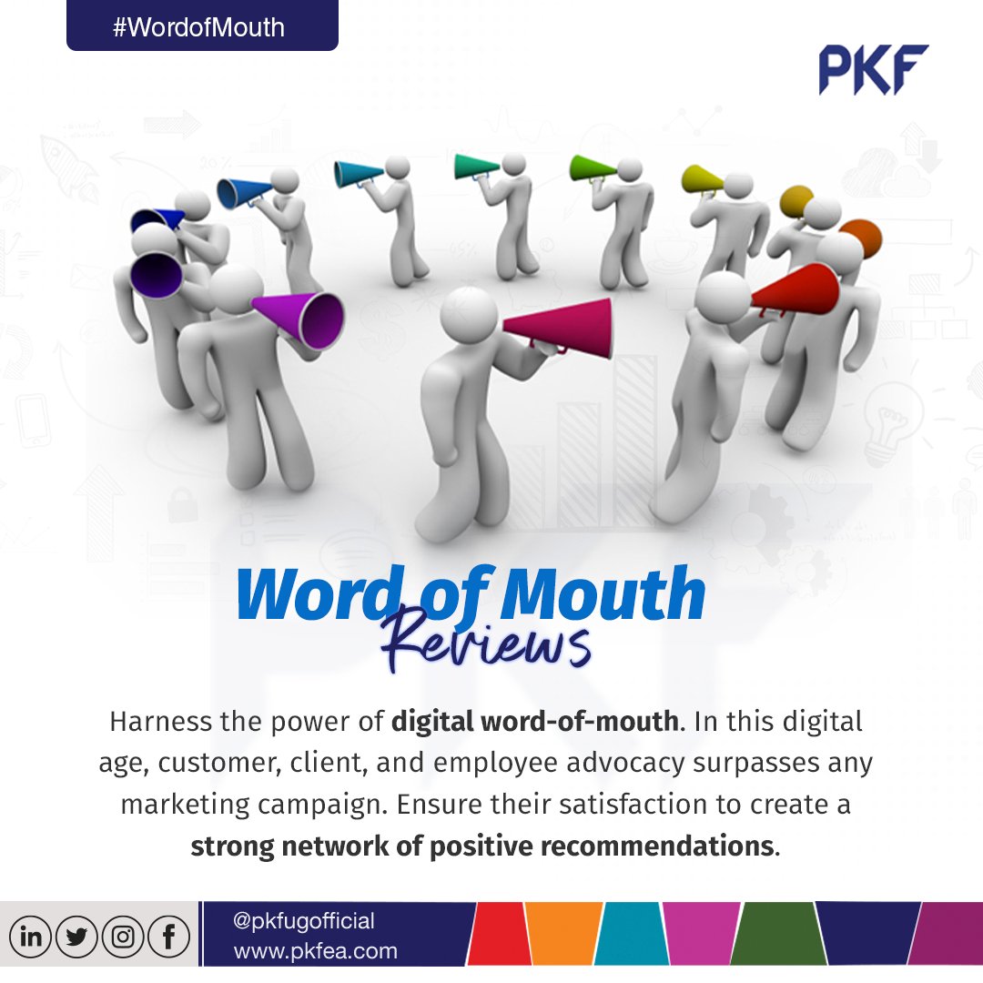 pkfugofficial's tweet photo. Customers & Employees sharing positive feedback creates the most authentic & effective marketing strategy ever! It's all about real people sharing their real experiences. #wordofmouthmarketing #businessadvisory #thinkPKF https://t.co/kB6cJF4LIy