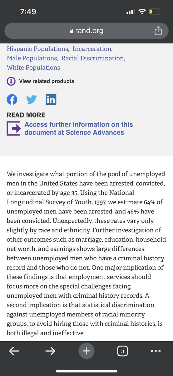 talmon joseph smith (@talmonsmith) on Twitter photo 4/โThese are people that are trying to compete in the legal labor market,โ said Shawn Bushway of RAND Corp; he's found 64% of unemployed men have been arrested & 46% convicted. โYou canโt say, โWell, these people are just lazyโ or โThese people really donโt really want to work.โโ 4/โThese are people that are trying to compete in the legal labor market,โ said Shawn Bushway of RAND Corp; he's found 64% of unemployed men have been arrested & 46% convicted. โYou canโt say, โWell, these people are just lazyโ or โThese people really donโt really want to work.โโ