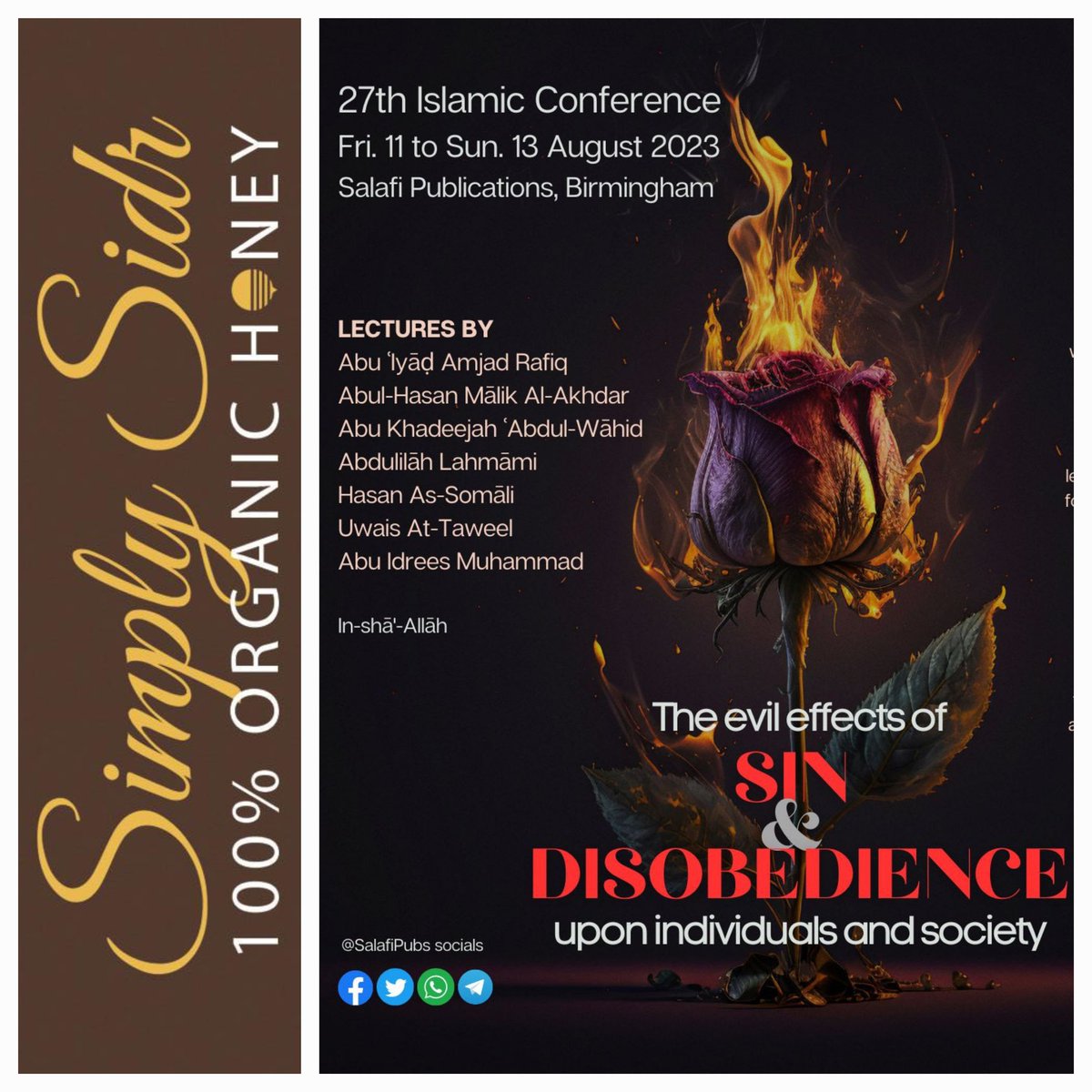 Simply_Sidr's tweet photo. We'll be at the following events in-shaa-Allaah 🤲🏽 🤲🏽
#Birmingham
#Salafiyyah
#Honey
#GradeA & #GradeB
#Yemeni #Sidr #Honey
#BlackseedHoney
#WhiteHoney
#localhoney
🍯 🍯 🍯 https://t.co/eiXmV1UjXV