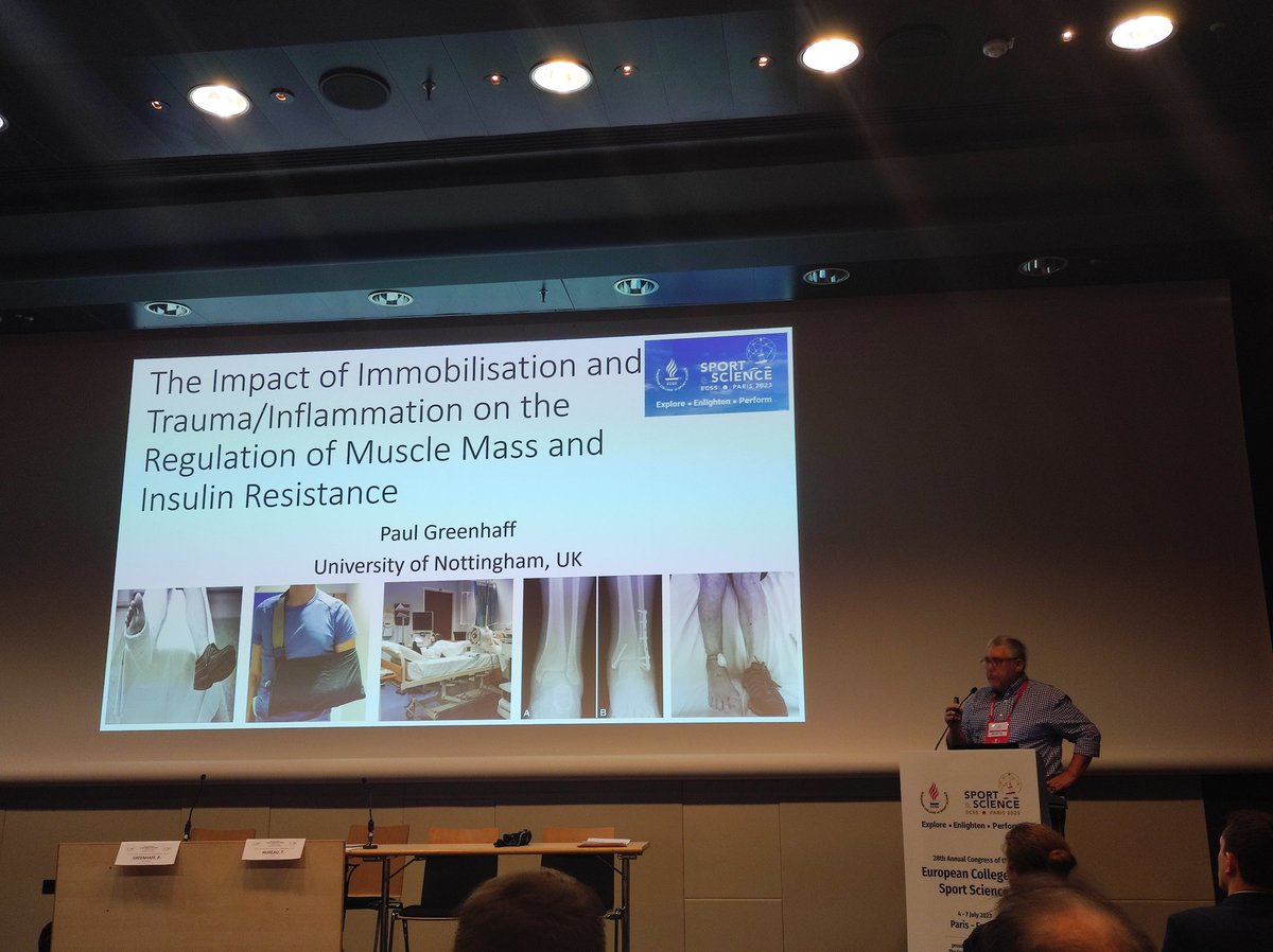 Really amazing session this morning at the ECSS with @cgaffneyphd, @AbigailMackey1 & @PGreenhaff talking about 'Muscle plasticity in immobilisation and trauma and inflammation'