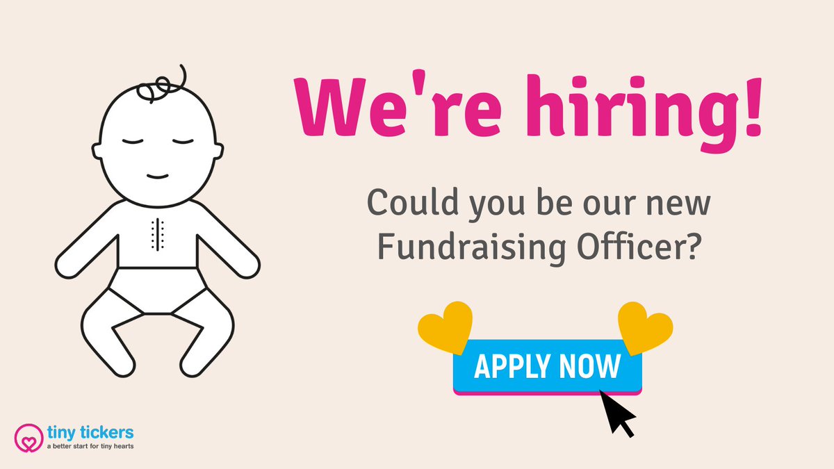 📢 We're hiring! 📢 We're on the lookout for a Fundraising Officer to join our small, friendly team. This is a home-based, flexible role, that makes a real difference to babies with serious heart conditions. 💖
➡️ ow.ly/SBZo50P3fxN
#showthesalary
