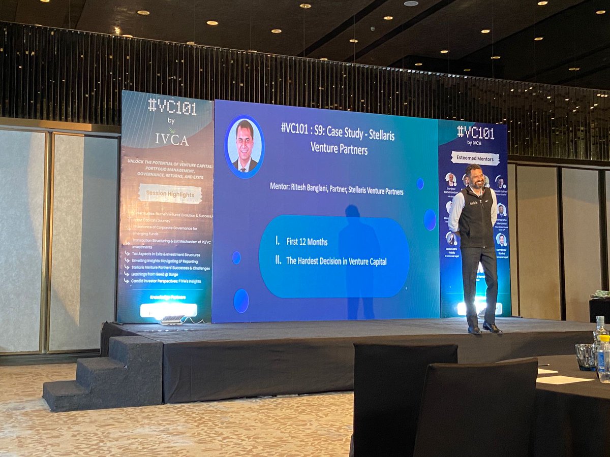IndianVCA's tweet photo. Happening now!
@banglani, Partner, @Stellaris_VP, delivers a captivating case study on Stellaris Ventures Partners’ early days, including candid reflections about their successes and challenges.
#VC101byIVCA #MaximumIndia #insights https://t.co/4aL506ZxN4