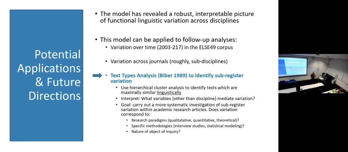 Bashayer بشائر باعيسى (@bashayerbaissa) on Twitter photo “A new model of variation in research articles: Optimizing multi-dimensional analysis to focus on disciplinary variation”, an impressive project presented today by @paul_ccr and <a href="/BethanyEkleGray/">Bethany Gray</a> at #CL2023. “A new model of variation in research articles: Optimizing multi-dimensional analysis to focus on disciplinary variation”, an impressive project presented today by @paul_ccr and <a href="/BethanyEkleGray/">Bethany Gray</a> at #CL2023.