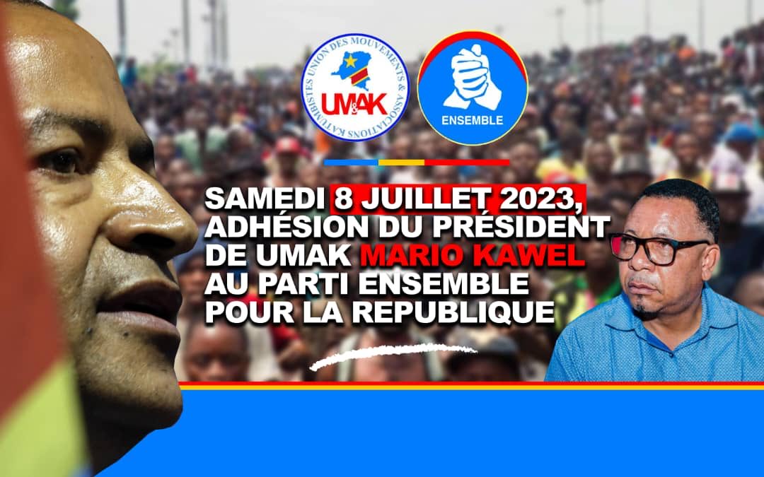 #COMMUNIQUE #UMAK
Il est porté à la connaissance d tous q c samedi 08/07/023 a 09h00, l #Pdt de #UMAK son Excellence ⁦<a href="/KawelMario/">HONORABLE Mario KAWEL</a>⁩ va faire sn adhésion officielle au sein du parti ⁦<a href="/Ensemble_MK/">Ensemble pour la République</a>⁩

🤝ENSEMBLE la #victoire est certaine
CORDIALE BIENVENUE