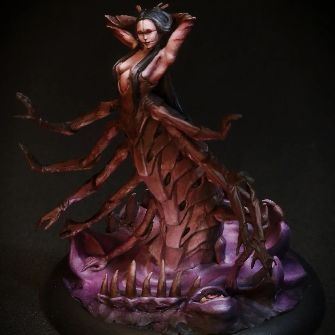 WaylandGames's tweet photo. h2s_painting on Instagram has painted this stunning #Malifaux Lady Yume from the Realm Beyond box. Equal parts beautiful and grotesque!

#Miniatures #Wyrd #WyrdGames #PaintingMalifaux #PlayWyrd #WyrdMiniatures #Neverborn #MiniaturePainting #ModelPainting https://t.co/xl1B78soNt