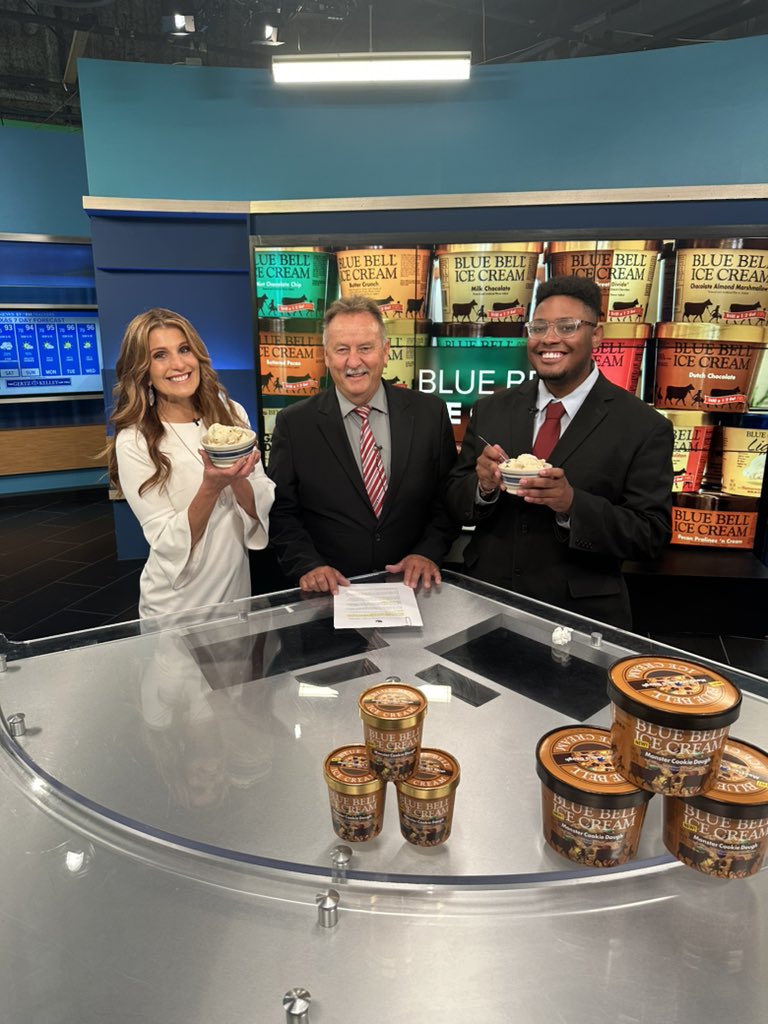 Taste tested.. and 12News approved!  July is National Ice Cream Month, and Blue Bell is celebrating with a brand new flavor! “Monster Cookie Dough” is a vanilla ice cream, with hints of brown sugar, peanut butter cookie dough, candy-coated chocolate pieces and chocolate chunks!